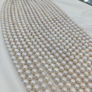 Perles d'eau douce Edison blanches nucléées de 9 à 11 mm, style mignon, vente en gros, perles naturelles véritables, très demandées - Product Image 1