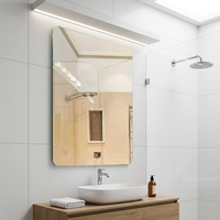 Frameless Bathroom Wall Mirror Anti Fog Waterproof Float Glass Copper Free Silver Mirror Rectangular Oval Round Bathroom Mirror
