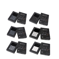 Coffret cadeau de pierres à whisky en granit blanc HZ Crystals, avec glaçons métalliques