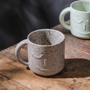 Commercio all'ingrosso stile nordico personalizzato splash ink face design tea milk cup set tazze da caffè in ceramica con motivo a faccina sorridente - Product Image 2