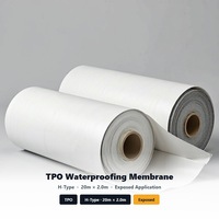 Membrane d'étanchéité TPO homogène 1,2 mm blanche réfléchissante pour toiture apparente