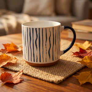 Nordic Design Ceramic Porcelain Mug Leaf Pattern Frosted Dishwasher Safe 900ml Modern <b>Tea</b> <b>Cup</b> Business Gift Promotional <b>Set</b> - Product Image 2