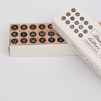 Timbri in Gomma Personalizzati con Alfabeto e Numeri in Legno di Faggio, Set di Timbri Vintage con Lettere e Simboli per Bambini, per Diari e Scrapbooking