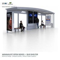 Abris d'arrêt de bus en alliage d'aluminium modernes personnalisés de haute qualité Arrêts de bus publics urbains en forme de rectangle