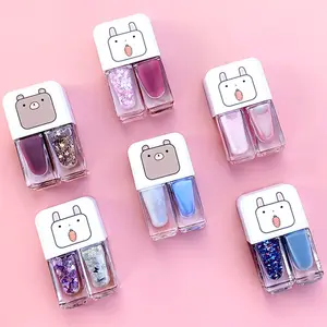 Ensemble de bouteilles de vernis à ongles Gemini, pour manucure, brillantes, à base d'eau, 4 pièces