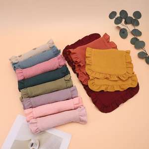 Personalizado 24,5x42,5 cm 4 capas de algodón muselina crepé gasa suave bebé eructo paño con volantes recién nacido toallas Baberos hombreras - Product Image 2