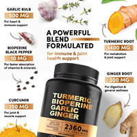 Capsules de curcuma et de curcumine VitaHall 3500 mg, amélioration de la densité osseuse, complément alimentaire pour les personnes d'âge moyen et les personnes âgées, 3 capsules par jour