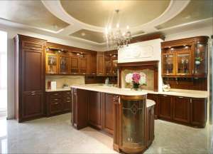 Ensemble de meubles de cuisine <span class=keywords><strong>et</strong></span> de salle à manger modulaires en <span class=keywords><strong>bois</strong></span> massif de style américain traditionnel, personnalisables pour toute la maison, avec stratifié en marbre écologique - Product Image 2