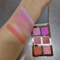 Palette d'ombres à paupières mates et scintillantes en métal personnalisable, 6 couleurs, maquillage pour les yeux vegan