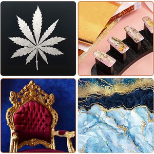 Hojas doradas metálicas para manualidades, papel <span class=keywords><strong>de</strong></span> hoja <span class=keywords><strong>de</strong></span> imitación, dorado, plateado, rosa, hoja <span class=keywords><strong>de</strong></span> aluminio para uñas DIY - Product Image 3