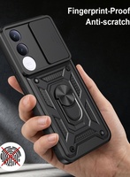 Coque de protection antichoc en TPU et PC avec protection coulissante pour objectif d'appareil photo pour VIVO V70 FE 5G