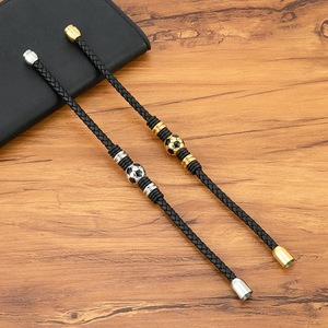 Pulsera <span class=keywords><strong>de</strong></span> Cuero Genuino con Cordón Tejido, Estilo Deportivo, Acero Inoxidable, Estilo Campeón <span class=keywords><strong>Mundial</strong></span> 2026, para Hombre - Product Image 3