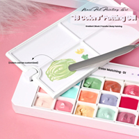 Palette de gel à ongles solide rotative 18 couleurs, haute saturation, dégradé, blush, gel éponge pour estampage, impression par transfert UV LED