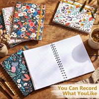 Agenda étudiant personnalisé en cuir à spirale thermique A5 avec pages lignées, motif floral frais – Idéal comme cadeau