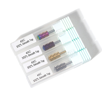 Fraise à ongles de sécurité en carbure de titane doré 4XC, à durée de vie prolongée, pour poudre acrylique et gel épais, avec pointe ronde et limes à ongles affûtées
