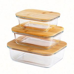 Nouveau récipient de stockage en verre durable et écologique pour la maison, de 0 à 1 L, avec couvercle en plastique transparent, idéal pour les salades de fruits - Product Image 2