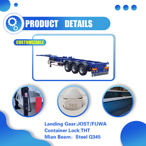 Chất lượng cao 3 trục 2 Trục khung xương 40ft <span class=keywords><strong>container</strong></span> Giao thông vận tải bán <span class=keywords><strong>Container</strong></span> xe tải Skeleton Trailer bán - Product Image 5