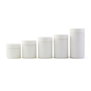 Custom Logo Printing Design And Custom Color Spray White Glass Container Jar With Child Resistant Plastic Lid For Flower Storage