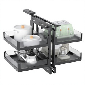 Stainless Steel Magic Corner Pull Out Basket Modern Eco Friendly Universal Storage for <b>Kitchen</b> <b>Cabinet</b> - Product Image 4