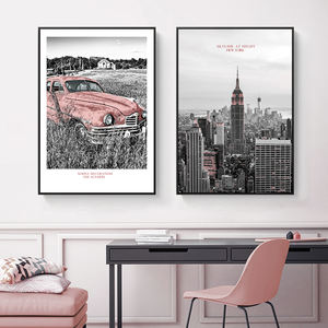 Fabricantes de ilustraciones de hotel personalizadas, pintura de pared de escena de ciudad <span class=keywords><strong>impresionista</strong></span> impermeable, imágenes impresas de paisaje para decoración de baño - Product Image 5