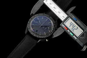 Bague en céramique noire à ouverture en forme d'anneau. Fonction de veilleuse super puissante. Surface en verre saphir miroir. Montre mécanique pour homme - Product Image 5