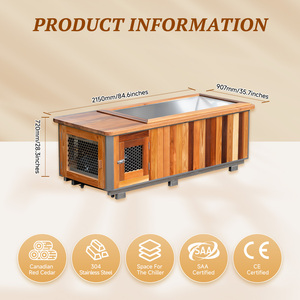 Baignoire Spa Extérieure <span class=keywords><strong>en</strong></span> <span class=keywords><strong>Bois</strong></span> pour Bain de Glace et Récupération, avec Refroidisseur et Filtre, Baril de Plongée Froide - Product Image 2