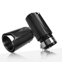 Embouts d'échappement en fibre de carbone de haute qualité, accessoires de décoration universels pour voitures, noir/argent, sortie simple, export direct
