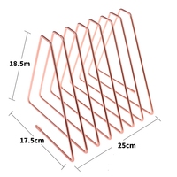 Porte-revues et porte-documents triangulaires, porte-disques, organisateur de disques vinyles en fil métallique pour bureau et maison
