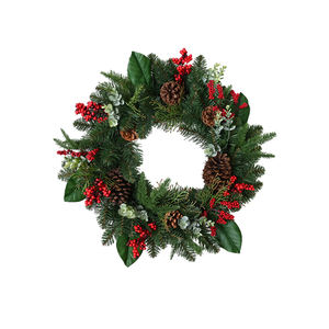 Low Price Customized Home Luxury <b>Decoration</b> Pinecore Berry Greenary Christmas <b>Wreath</b> - Product Image 1