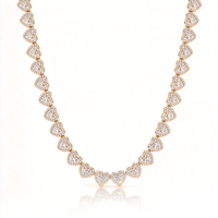 Produsen Perhiasan Moissanite Kustom Grosir Kalung Rantai Hati Berlapis Perak Sterling 925 untuk Wanita dan Pria Grosir