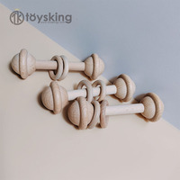 Montessori jouets de dentition en bois biologique pour bébé, jouets de dentition en bois naturel apaisant