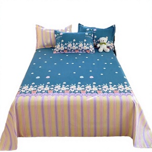 Modern 130g Thick Skin-friendly Polyester Floral/Dried Leaves Double <b>Queen</b> King Size Hotel Dormitory <b>Bed</b> <b>Sheet</b> Set Printed Flat - Product Image 1