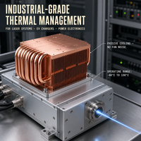 Dissipateur thermique industriel en cuivre HengDong à refroidissement passif, avec réseau de ailettes denses et base CNC pour applications d'alimentation électrique (Guangdong)