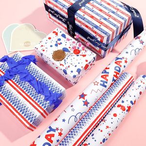 Vente en gros de rouleaux de mouchoirs d'anniversaire de haute qualité rouleau de papier d'emballage d'emballage rouge et bleu artisanat supérieur - Product Image 6