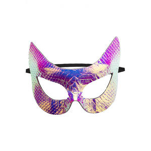 Masque de chat en tissu métallisé rose - Product Image 1