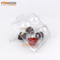 Vente en gros Plateau à truffes en chocolat à 4 trous Emballage blister PET transparent Boîte pour bonbons