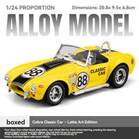 Modèle de voiture de collection CZ 1:24, Viper cabriolet vintage, revêtement en alliage, simulation sonore et lumineuse, modèle de véhicule en métal.