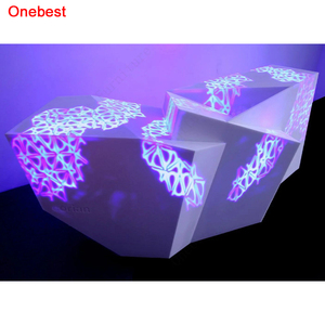 White Solid Surface Backlit Messe Bar Counter Benutzer definierte kleine Ausstellungs-Service-Zähler - Product Image 3
