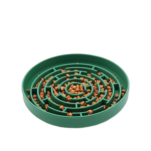 Eco-Friendly Food-Grade Silicone Dog Bowl, Dishwasher Safe <b>Slow</b> <b>Feeder</b> Dish with Suction Cups, Rainbow Design - Product Image 1