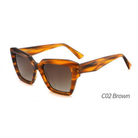 Lunettes de soleil polarisées carrées surdimensionnées en acétate style vintage 2026, de créateur, unisexe, avec logo personnalisé, pour femme, haute qualité, vente en gros, style rétro