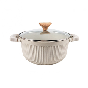 Pentola <span class=keywords><strong>per</strong></span> Zuppa in Alluminio Pressofuso Antiaderente con Coperchio in Vetro, Compatibile con Induzione, Casseruola Olandese OEM - Product Image 6