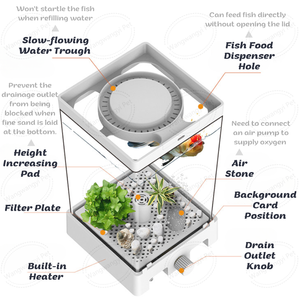 <span class=keywords><strong>Aquarium</strong></span> compact Smart Betta Fish Tank de 1,6 L avec chauffage automatique et fonctionnement silencieux - Product Image 5