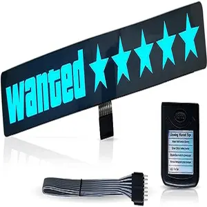 Light Up Led Window Windshield Door Sticker Glow Panel Led Wanted 5 Star Car Stickers