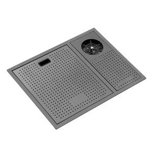 Bar <span class=keywords><strong>noir</strong></span> mat évier de <span class=keywords><strong>cuisine</strong></span> caché tasse rondelle au-dessus du montage lavabo pliant robinet mélangeur 304 Rv évier <span class=keywords><strong>cuisine</strong></span> - Product Image 6