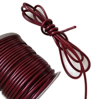 RL06 Herstellerbestseller 3mm Durchmesser Gewachstes Rundseil für Kleidungskordeln Lederähnliches Seil Rot oder Weinrot