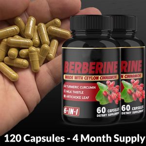 Cápsulas de Suplemento Dietético OEM 6 en 1 con Berberina, Canela de Ceilán, Cúrcuma, Cardo Mariano, Alcachofa y Extracto de Pimienta Negra - Product Image 2