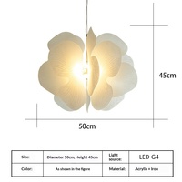 Lustre LED en fer et céramique, design simple américain, style ligne de pêche, modèle pétale, pour salle à manger, salon et chambre