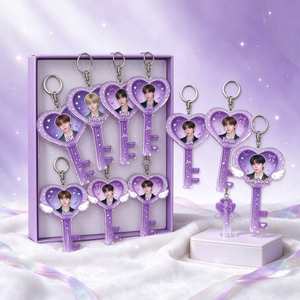 Llavero Acrílico con Forma de Corazón, Foto Personalizada a Color, Impresión a Doble Cara, Colgante de Ídolo Kpop, Regalo para Fans, Colección de Fans - Product Image 4