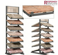 Support d'affichage pliable de qualité industrielle moderne pour dalles de pierre et carreaux de marbre avec structure démontable pour les magasins de détail