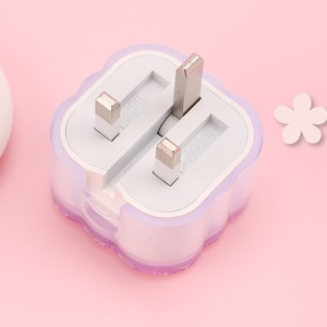 Girlie điện thoại 3prong tim xoắn ốc sạc tip cáp bảo vệ Kit và gương TPU Iphone 3pin cắm Bìa trường hợp sóng Loại C vỏ - Product Image 5